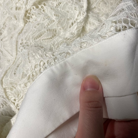 Cabi Sienna sheer lace short sleeve blouse white medium - Picture 6 of 8